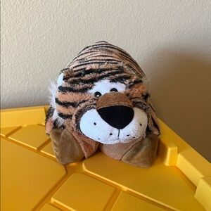 Striped Plush Tiger Toy - Brown and White